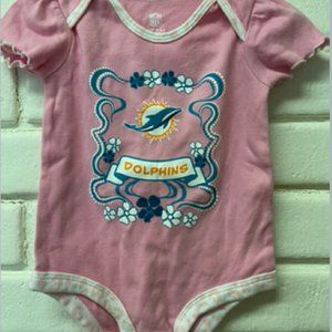 0-3mo Baby Girl Miami Dolphin Onsie